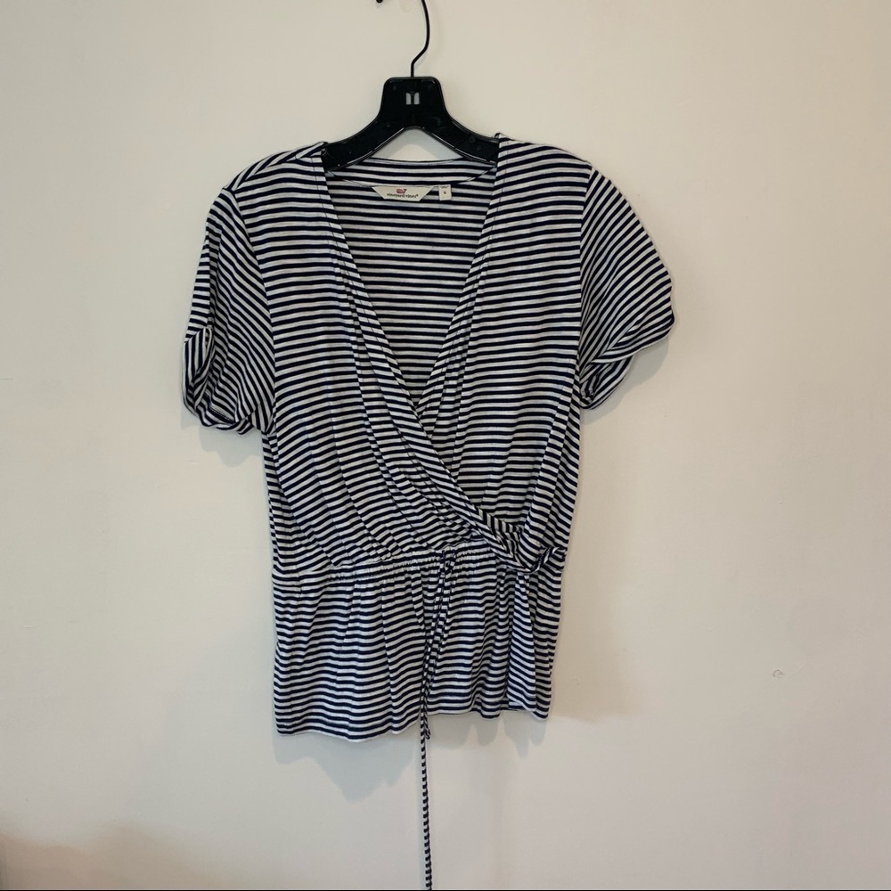 Vineyard Vines Striped Knit Wrap Top